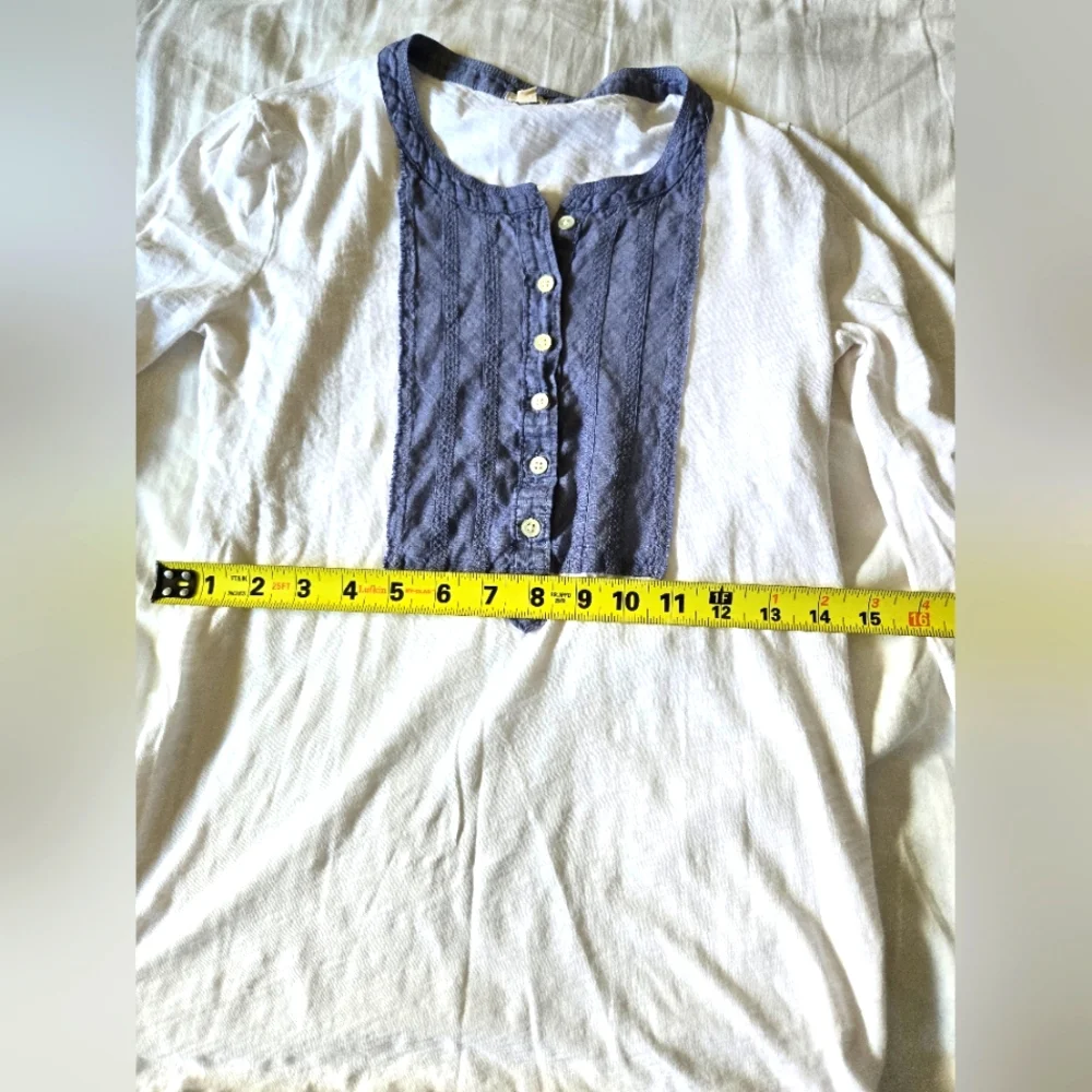 J. Crew Womens Cotton 3/4 Sleeve Top Size XS